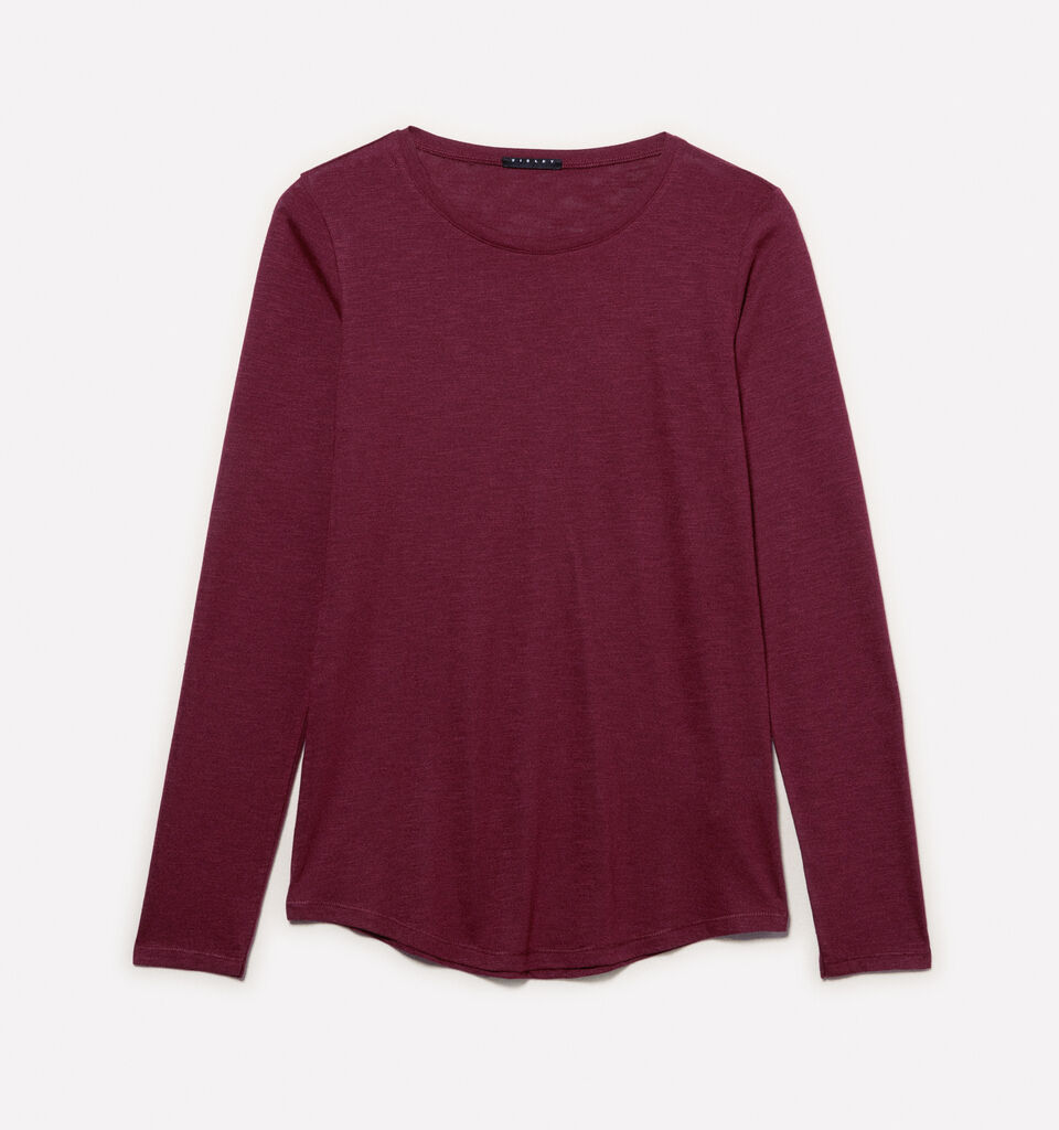 T-shirt bordô com mangas compridas - t-shirt de manga comprida para mulher - Bordô | Sisley image number 5